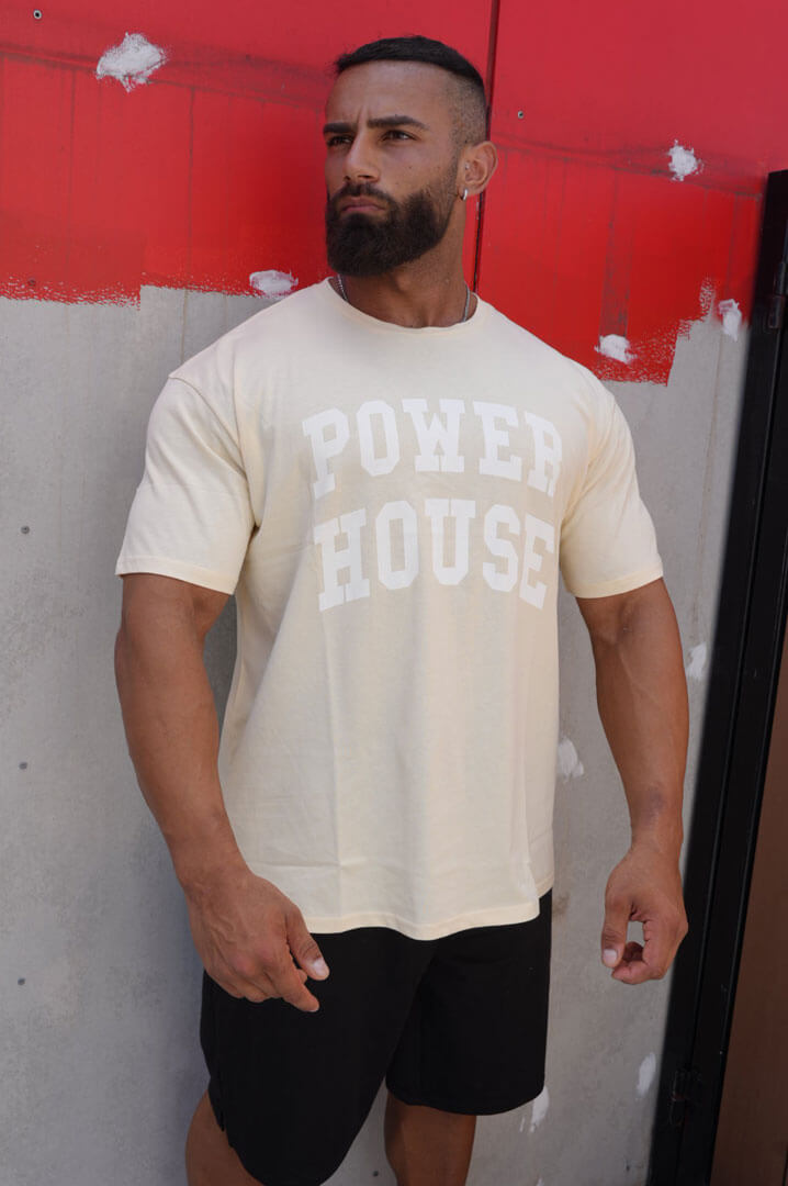 Powerhouse White Logo Butter T-Shirt