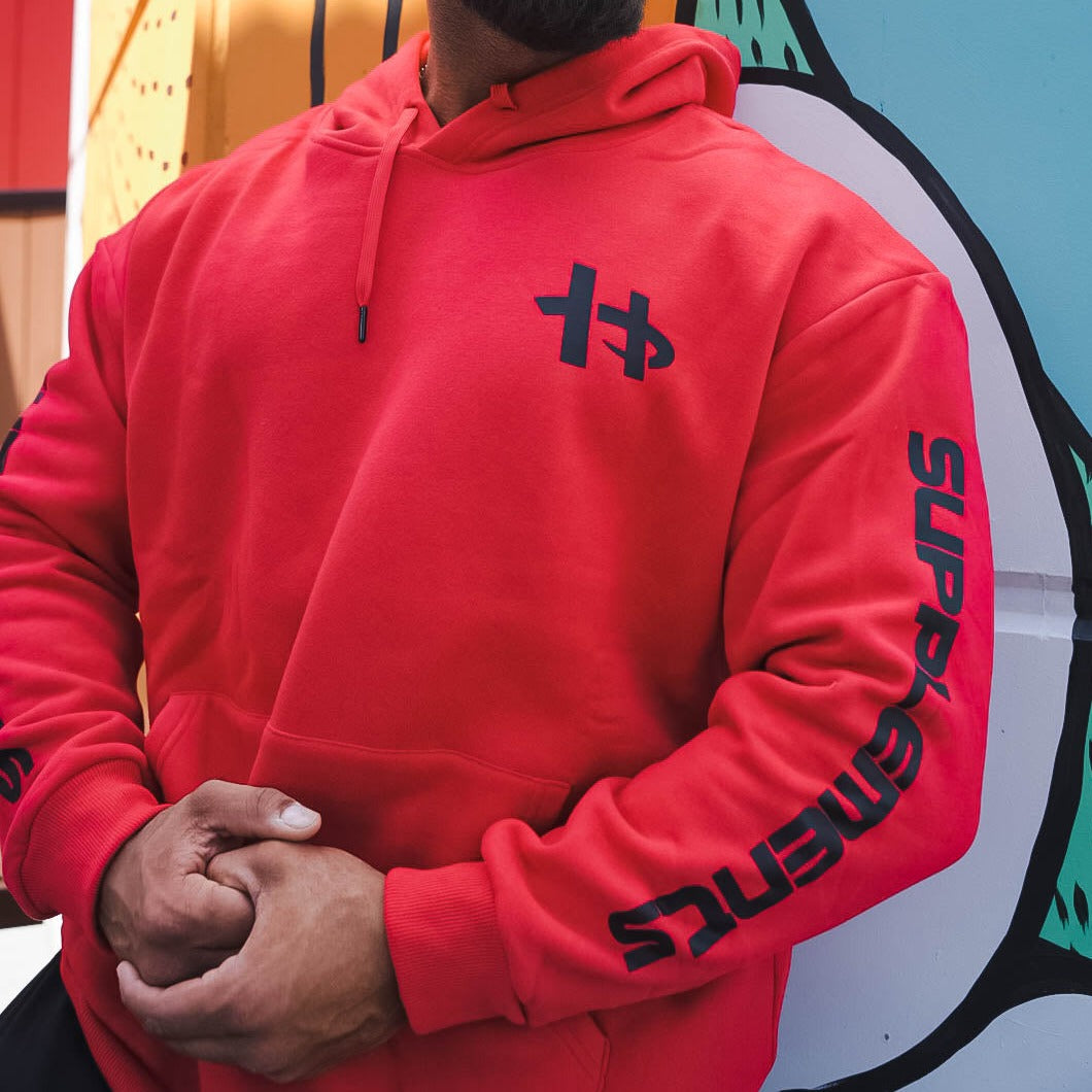 Powerhouse Black Logo Red Hoodie