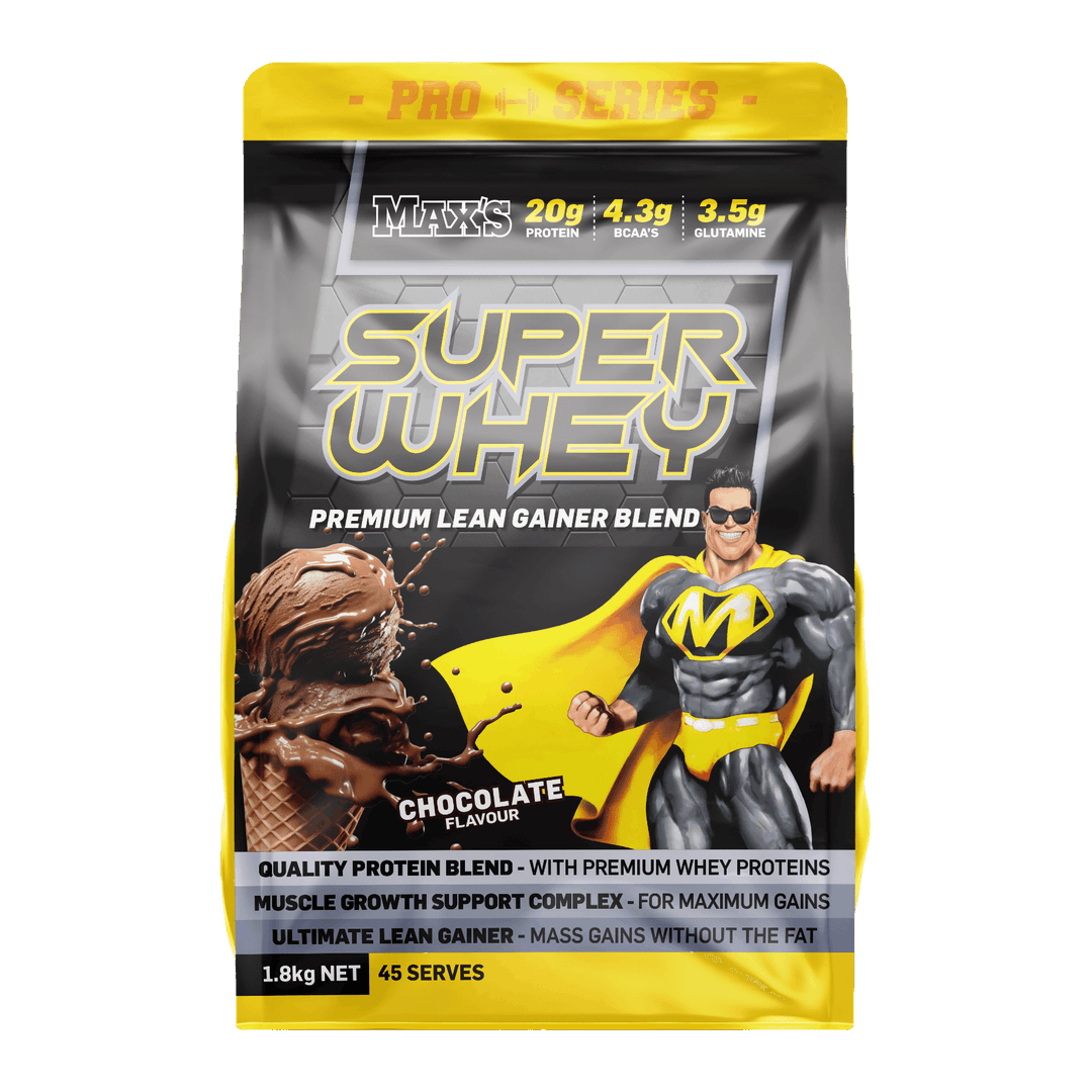 MAX'S Pro Series SuperWhey pouch 1.8kg Chocolate front