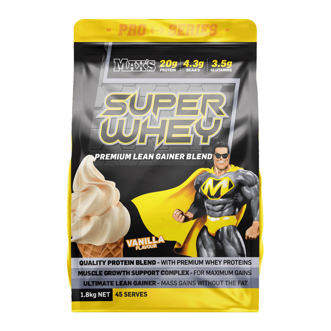 MAX'S Pro Series SuperWhey pouch 1.8kg Vanilla front