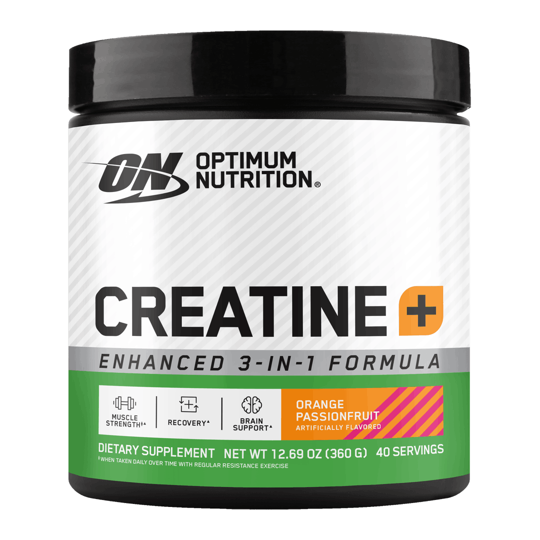 Optimum Nutrition Creatine+ 360g Orange Passionfruit front