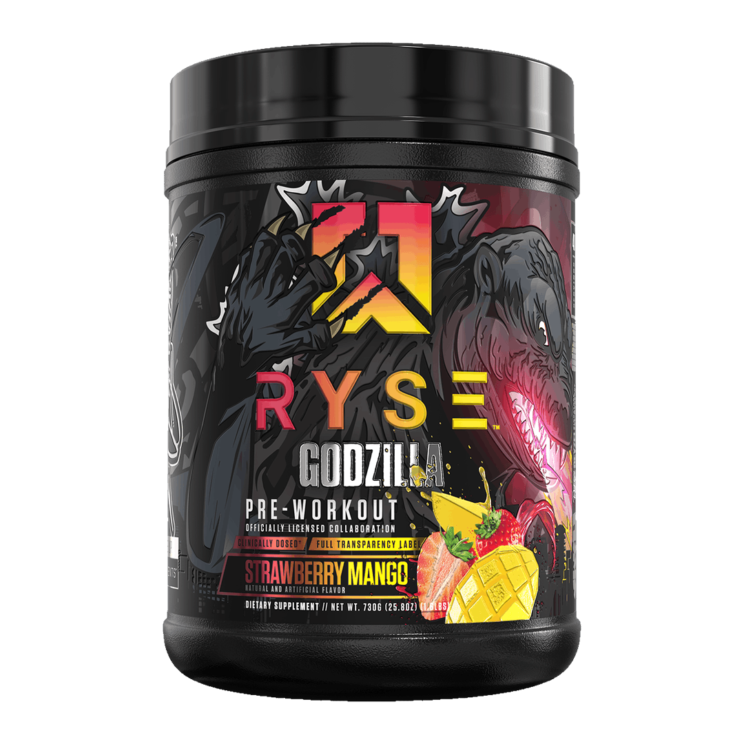 RYSE Godzilla Pre Workout 40 Serves Strawberry Mango front