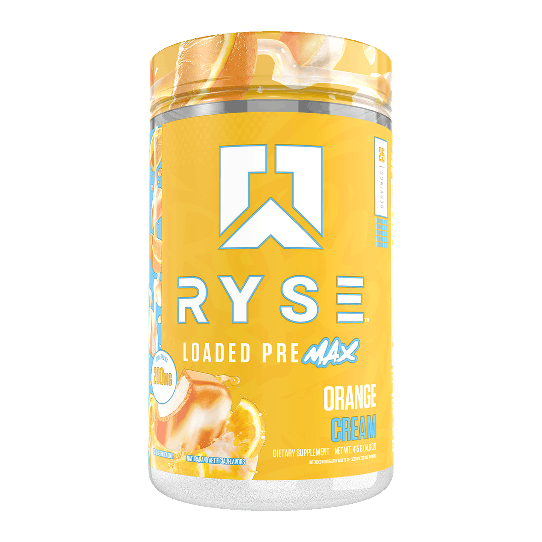 RYSE Loaded Pre Max 25 Serves Orange Cream front