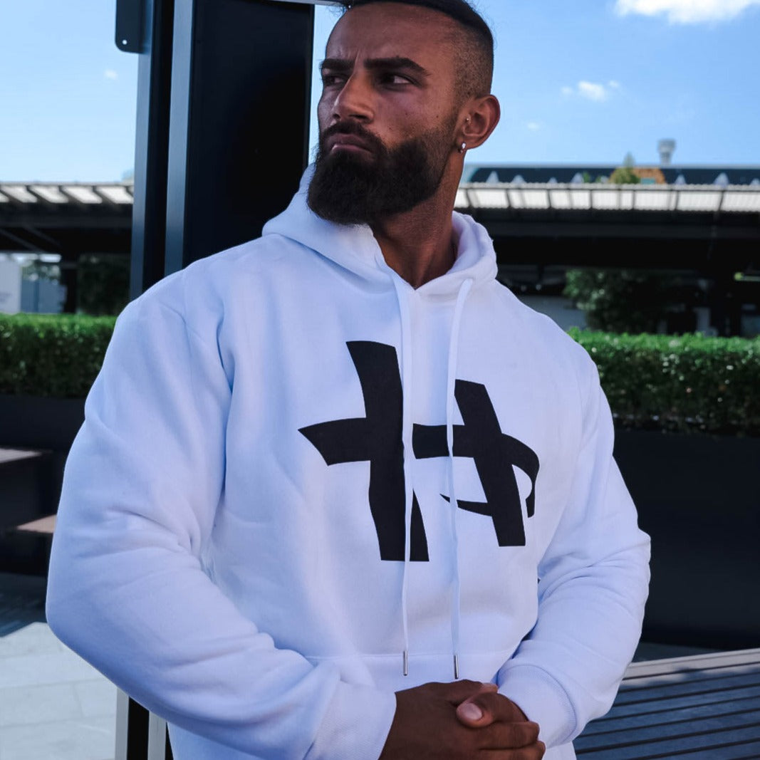 Powerhouse Black Logo White Hoodie