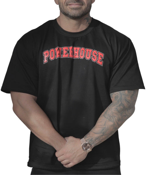 Powerhouse Red Logo Black T-Shirt